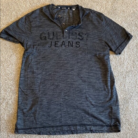 Guess Charcoal T-Shirt with Logo - Picture 1 of 2